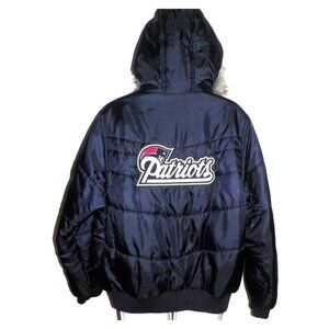 Men's L Reebok NFL New England Patriots Winter Jacket Hood